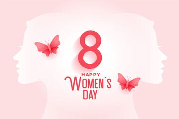 Wall Mural - creative happy women's day card with butterfly