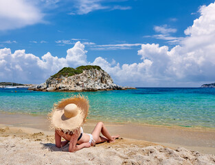 Poster - Woman in bikini on beach