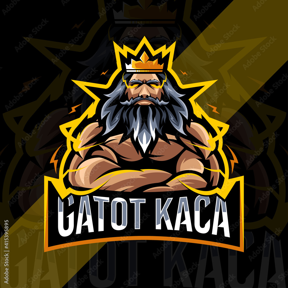 Gatot kaca mascot logo esport template design