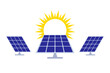 Solar panel, sun energy sign, icon, symbol. Vector illustration