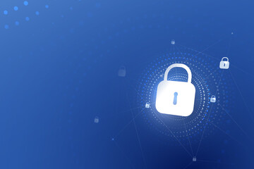 Poster - Padlock security icons. Digital data protection, Internet cybersecurity,  protection technology hi-tech background. Vector illustration