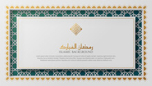 White Luxury Arabic Islamic Background With Islamic Pattern And Decorative Ornament Border Frame	
