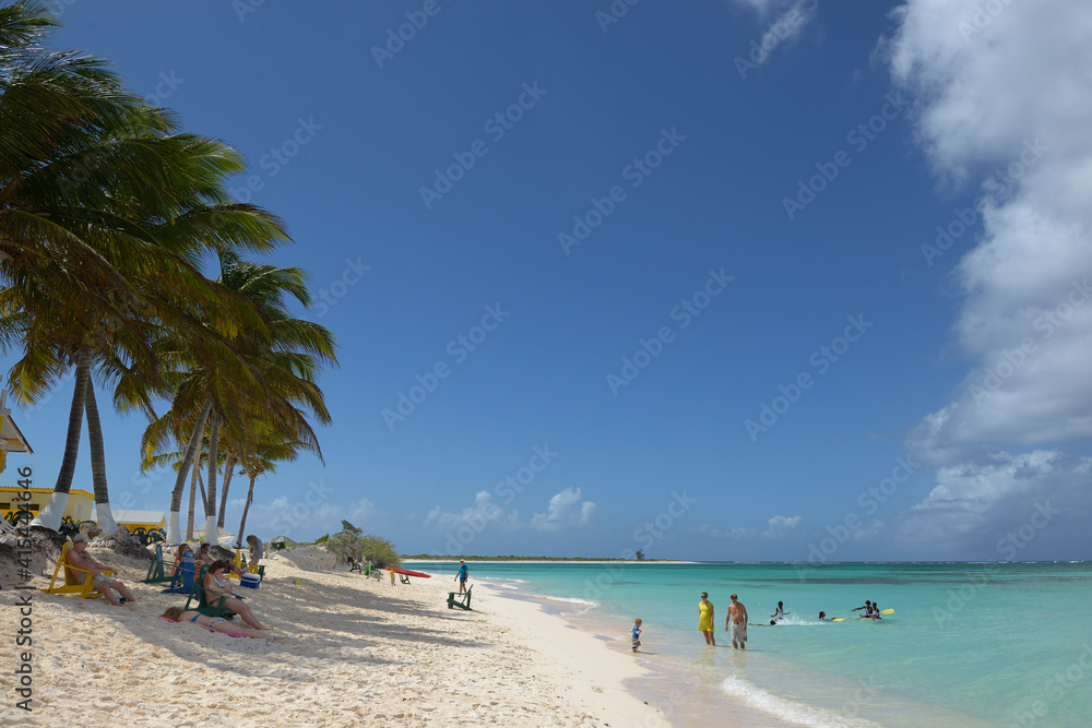 Swimming and white sand beaches at Cow Wreck Beach, Cow Wreck Beach Resort, Anegada, British Virgin Islands