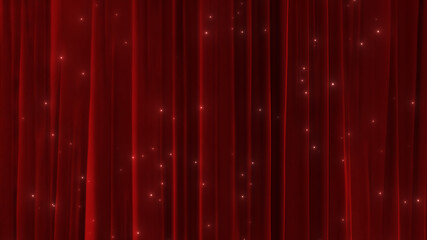 3d rendered illustration of Red Curtain Waves With Glitters . High quality 3d illustration