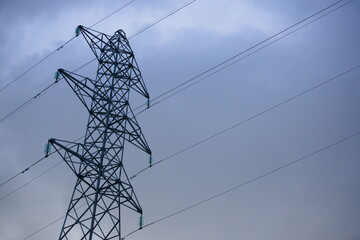 Electry pole on cloudy day