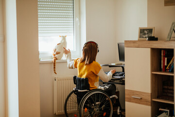 Wall Mural - Her disability won't stop her from living modern life