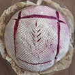 Sourdough bread baking - Dough made with beetroot stock - Scoring the dough with beautiful patterns