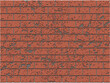 Stylized, grunge red brick wall background, grouped elements for easy color adjustment.