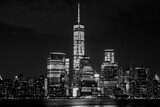 Fototapeta Nowy Jork - Lower Manhattan on a summer night. New York City