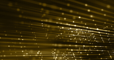 Wall Mural - golden dots and threads background, fiber, luxury communication concept.