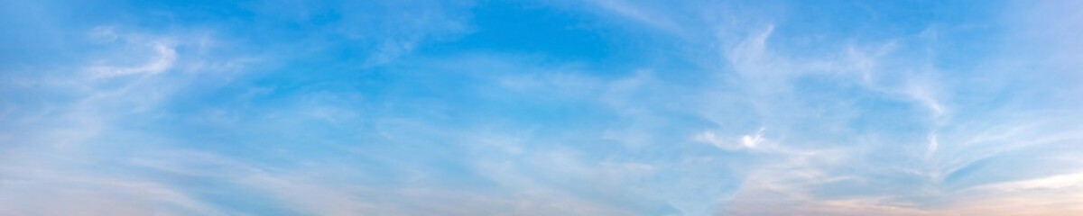Wall Mural - Panorama sky with cloud on a sunny day. Beautiful cirrus cloud.