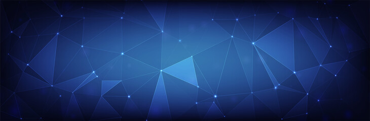 Wall Mural - Abstract blue background. Low poly structure. Thin line triangles. Futuristic vector illustration
