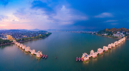 Poster - Night view of Guangji Bridge, Chaozhou City, Guangdong Province, China