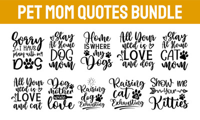 Wall Mural - Pet svg bundle, Cats and dogs svg, Dog paw svg, Animals lovers, Pet png set, Pet dxf pack, Cats svg collection, Cat mom, Dog mom, Cut files