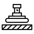 Press paper machine icon. Outline press paper machine vector icon for web design isolated on white background