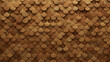 © RocknRoller Studios - Wood Block Wall background. Mosaic Wallpaper with Light and Dark Timber Fish Scale tile pattern. 3D Render