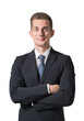 © ImageFlow - Confident young European businessman with crossed arms, isolated