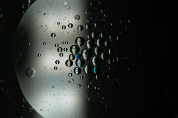 Drops of water on a glass