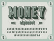 3D retro money alphabet design with decorative elements