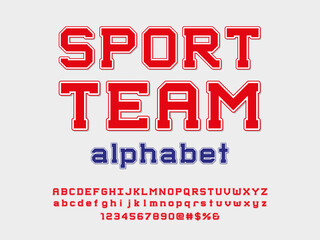 Sticker - sports style alphabet design with uppercase, lowercase, numbers and symbols