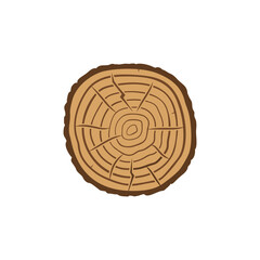 Wall Mural - Tree Trunk Slice with Rings vector concept colored icon or logo element