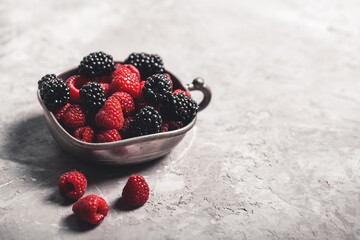 Wall Mural - Blackberries and raspberries pattern.