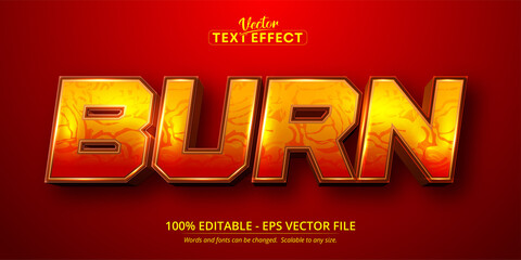 Wall Mural - Burn text, cartoon style editable text effect