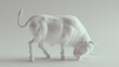 White Porcelain Muscular Bull 3d illustration render	