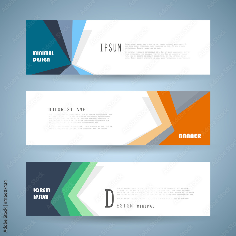 Vector horizontal banner template, abstract design