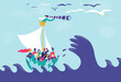 © Giulia - People of the world on the same boat, in the middle of the sea