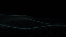 Minimalist Dark Motion Background With A Gently Flowing Digital Fractal Wave. This Abstract Technology Background Is Full HD And A Seamless Loop.