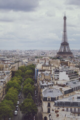 Eiffel tower on a cloudy day