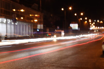 night traffic in the city