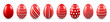 Colorful Easter eggs isolated on white background. Seasonal spring decoration element. Egg hunt game. Vector illustration.