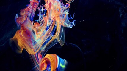 Wall Mural - Motion Color drop in water,Ink swirling in ,Colorful ink abstraction.