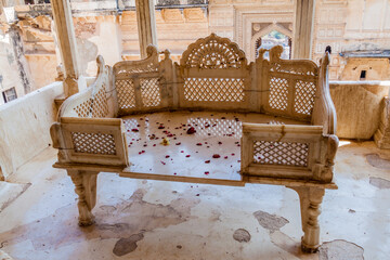 Wall Mural - Ancient chair in Garh Palace in Bundi, Rajasthan state, India