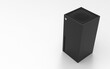 © Molotrax - 3d illustration render Video game console similar to xbox series x on black background white