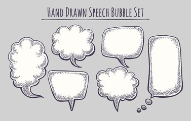 Wall Mural - hand drawn speech bubble set