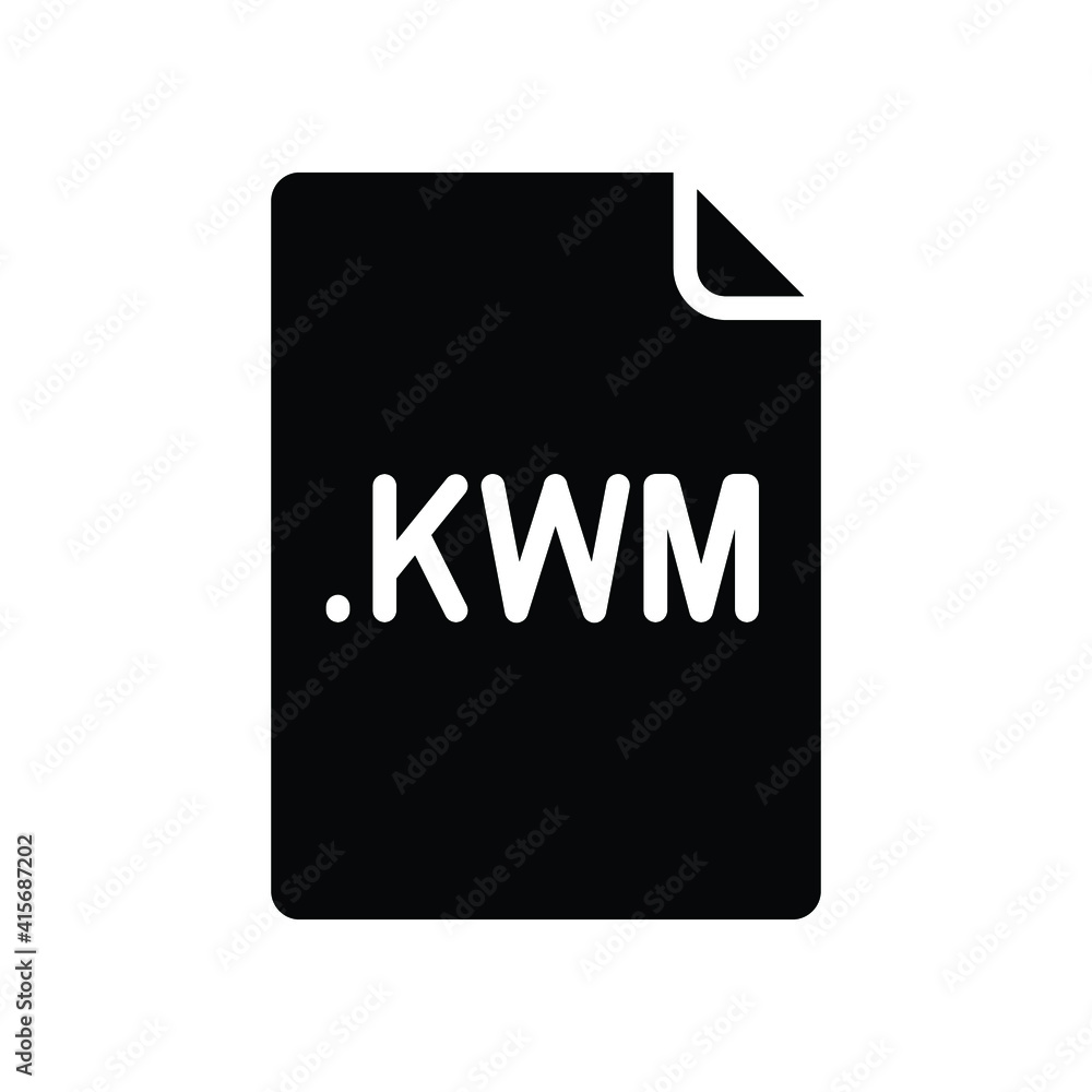 Kwn Horizontal Layout KWN file format glyph icon. Linear style sign for mobile concept and ...