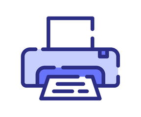 Wall Mural - printer office print single isolated icon with dash or dashed line style