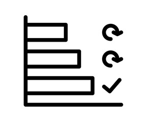 Wall Mural - horizontal bar progress single isolated icon with outline line style