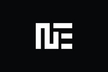 Minimal Innovative Initial NE Logo And EN Logo. Letter NE EN Creative Elegant Monogram. Premium Business Logo Icon. White Color On Black Background