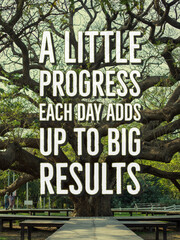 Wall Mural - Inspirational and motivation quote on big tree in nature background with vintage filter.