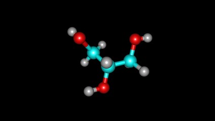 Wall Mural - Glycerol molecule rotating video full HD