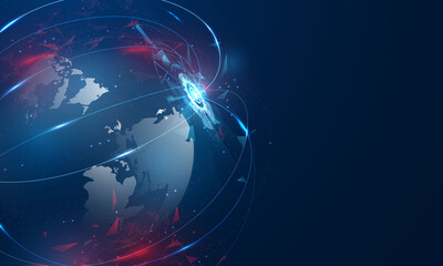 Wall Mural - abstract world computer data technology communication concept vector background