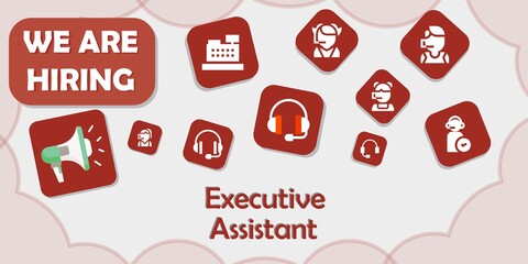 Wall Mural - we are hiring executive assistant vector illustration