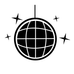 Wall Mural - disco ball icon on white background. flat style. party ball sign.