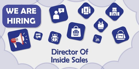 Poster - we are hiring director of inside sales vector illustration