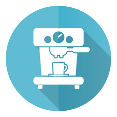 Aufkleber - Coffee machine blue icon, flat design vector illustration in eps 10 for webdesign and mobile applications