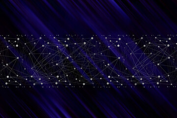 Wall Mural - Dark blue abstract technological background, with internet mesh.